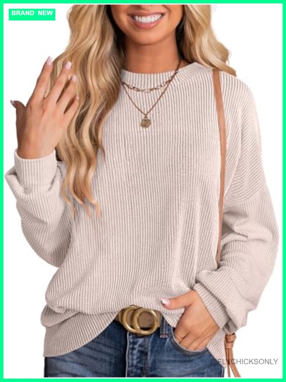 Womens Long Sleeve Ribbed Tunic Top Oversized Fall Casual Blouse